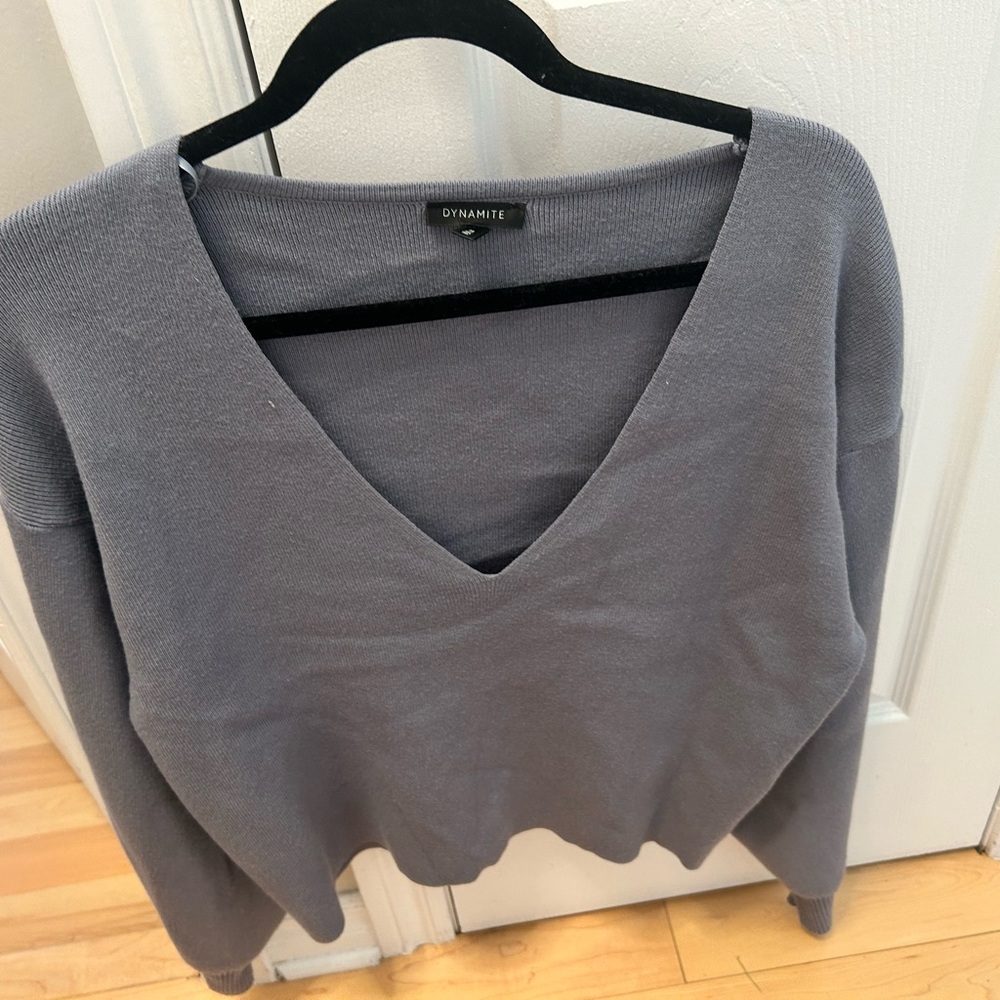 Long sleeve ashy blue top from dynamite. Size medium.